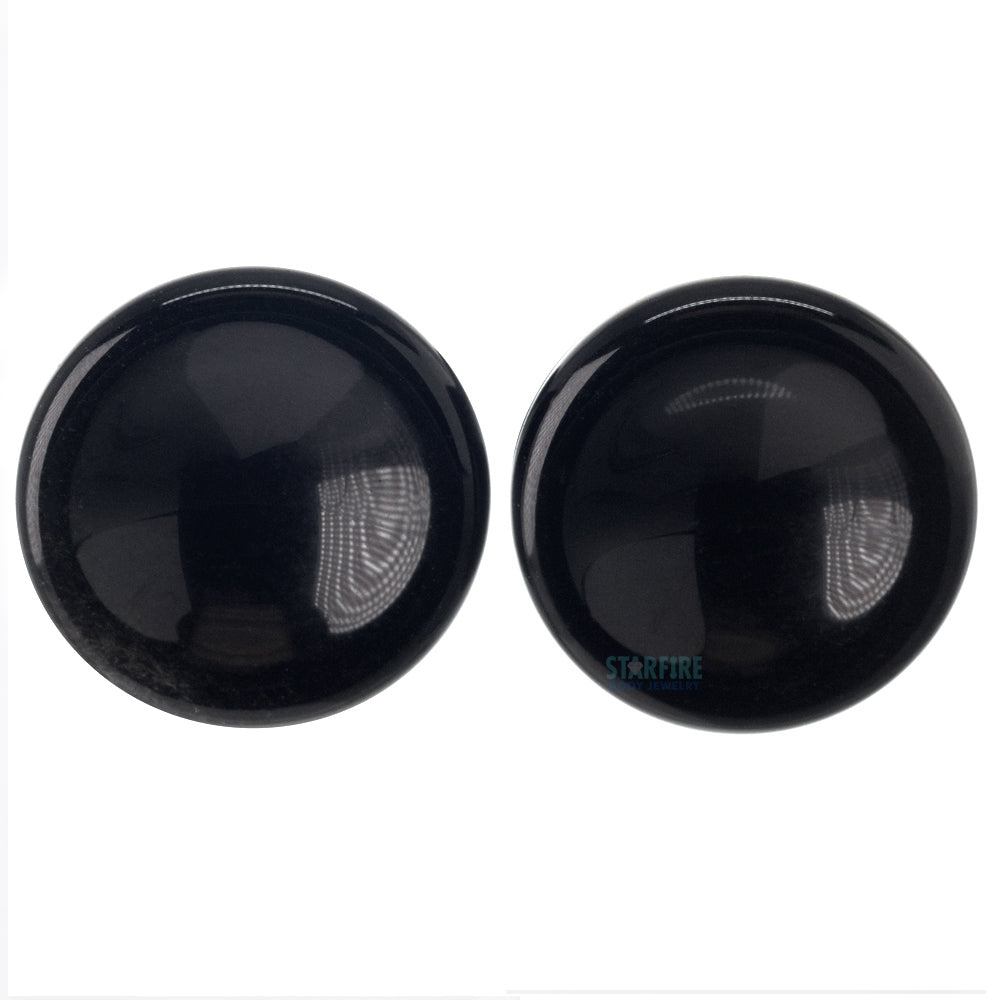 Concave Stone Plugs - Black Obsidian