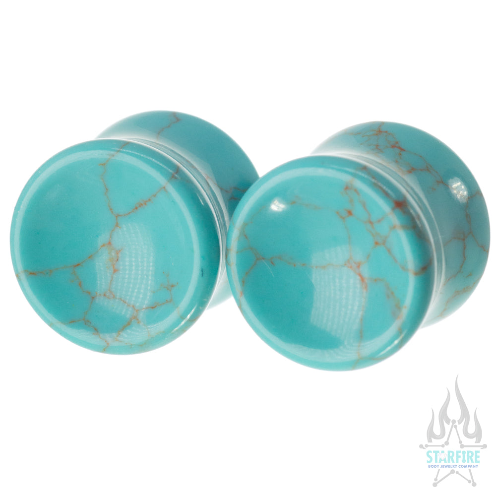 Concave Stone Plugs - Turquoise