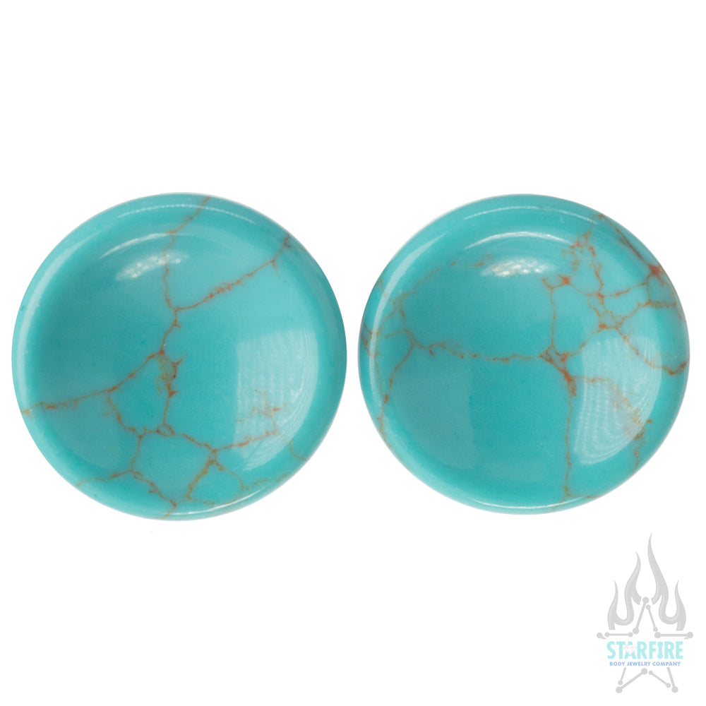 Concave Stone Plugs - Turquoise