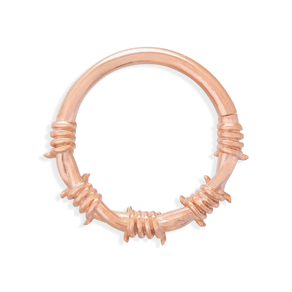 Barbed Wire Continuous Ring in Gold
