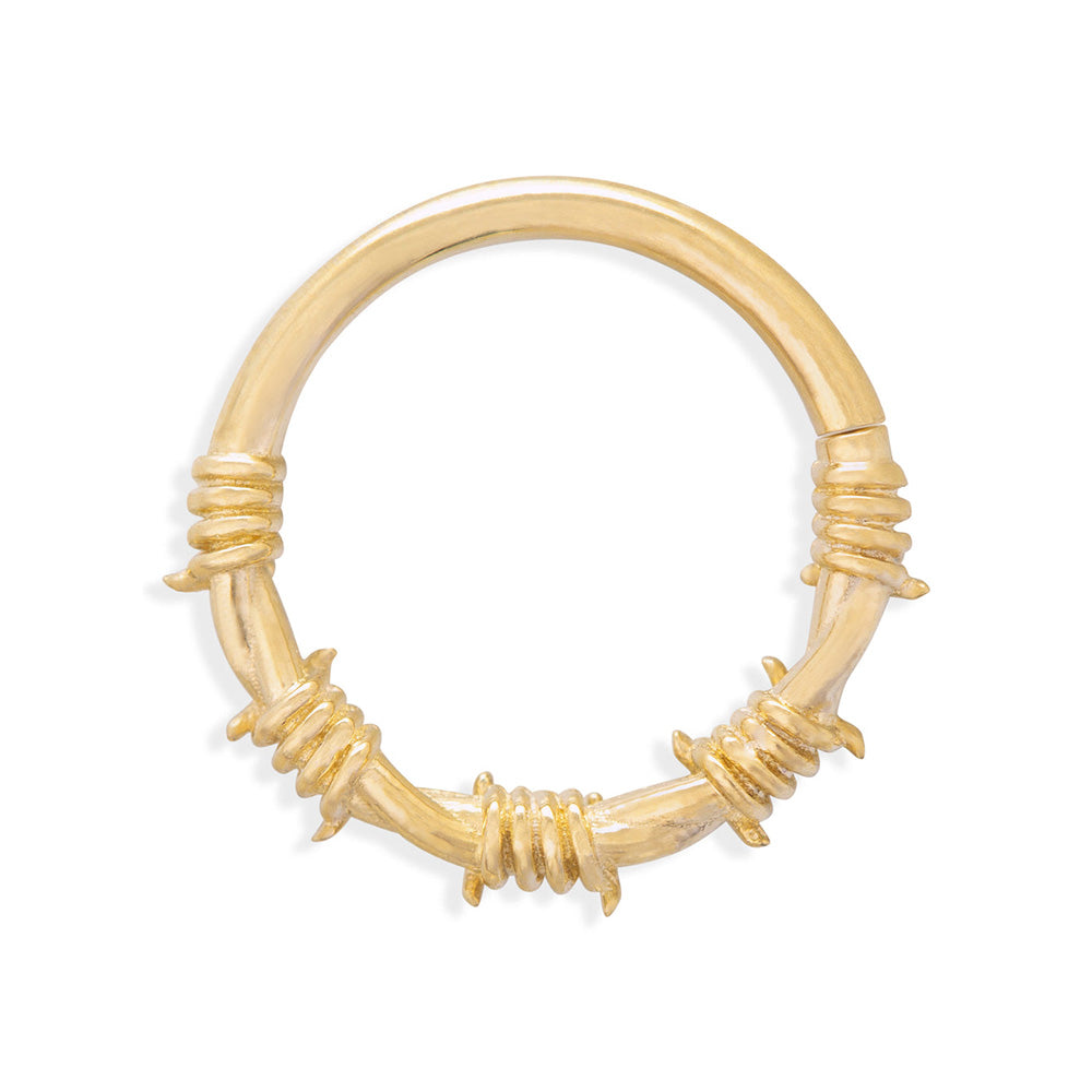 Barbed Wire Continuous Ring in Gold