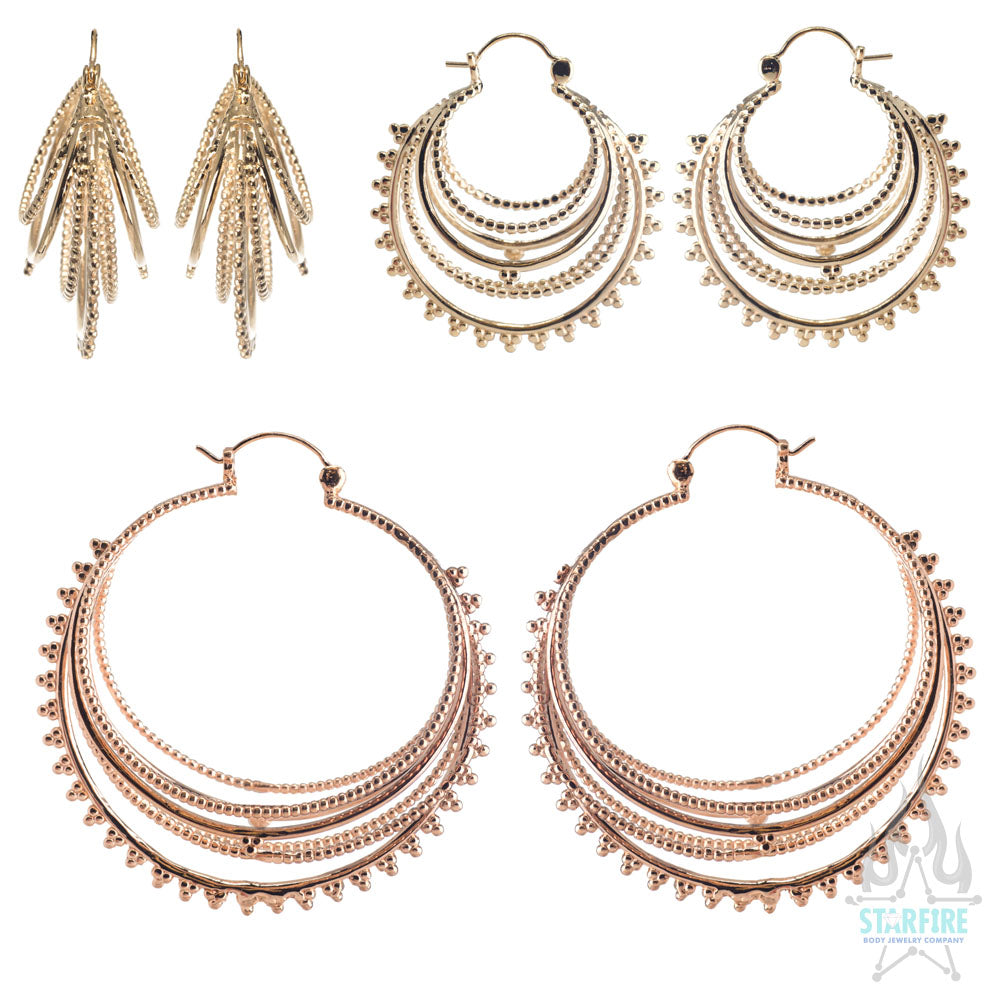 Beaded Warrior Hoop Earrings
