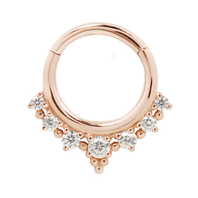 "Lala" Hinge Ring / Clicker in Gold with CZ's