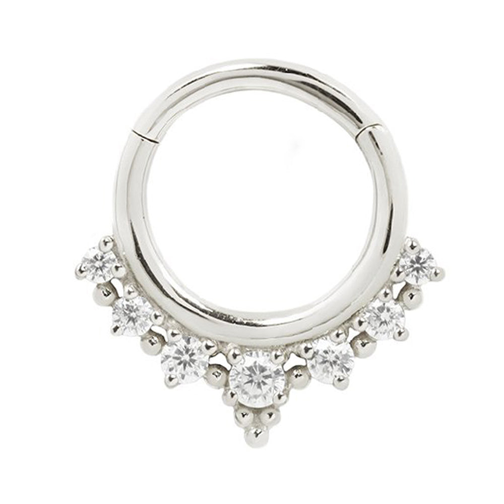 "Lala" Hinge Ring / Clicker in Gold with CZ's