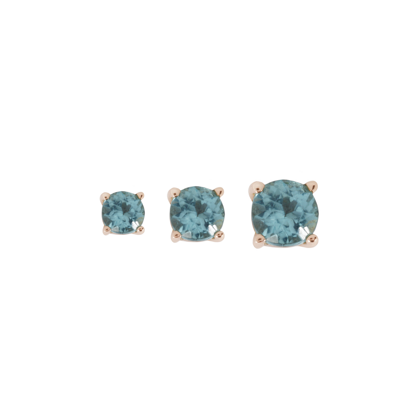 Solid Gold Apatite Earring - Piercing End Jewelry White Gold / 2.5mm