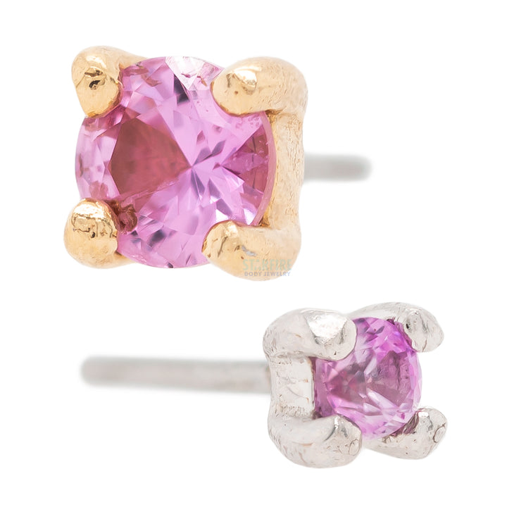 threadless: Prong-Set Pink Sapphire End in Gold