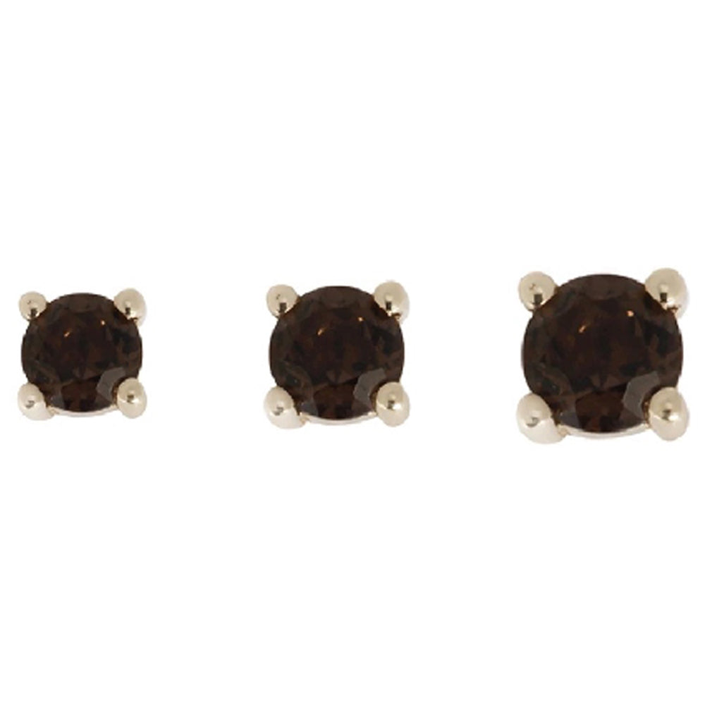 threadless: Prong-Set Smokey Quartz End in Gold