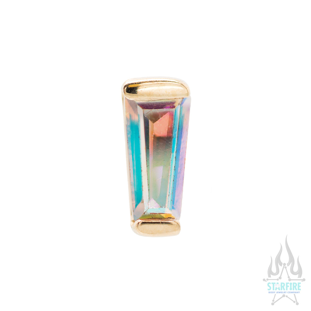 threadless: Tapered Baguette End in Gold with Mercury Mist Topaz