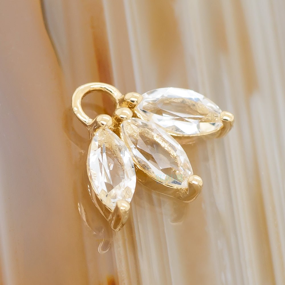 "Moet" Charm in Gold with White Topaz