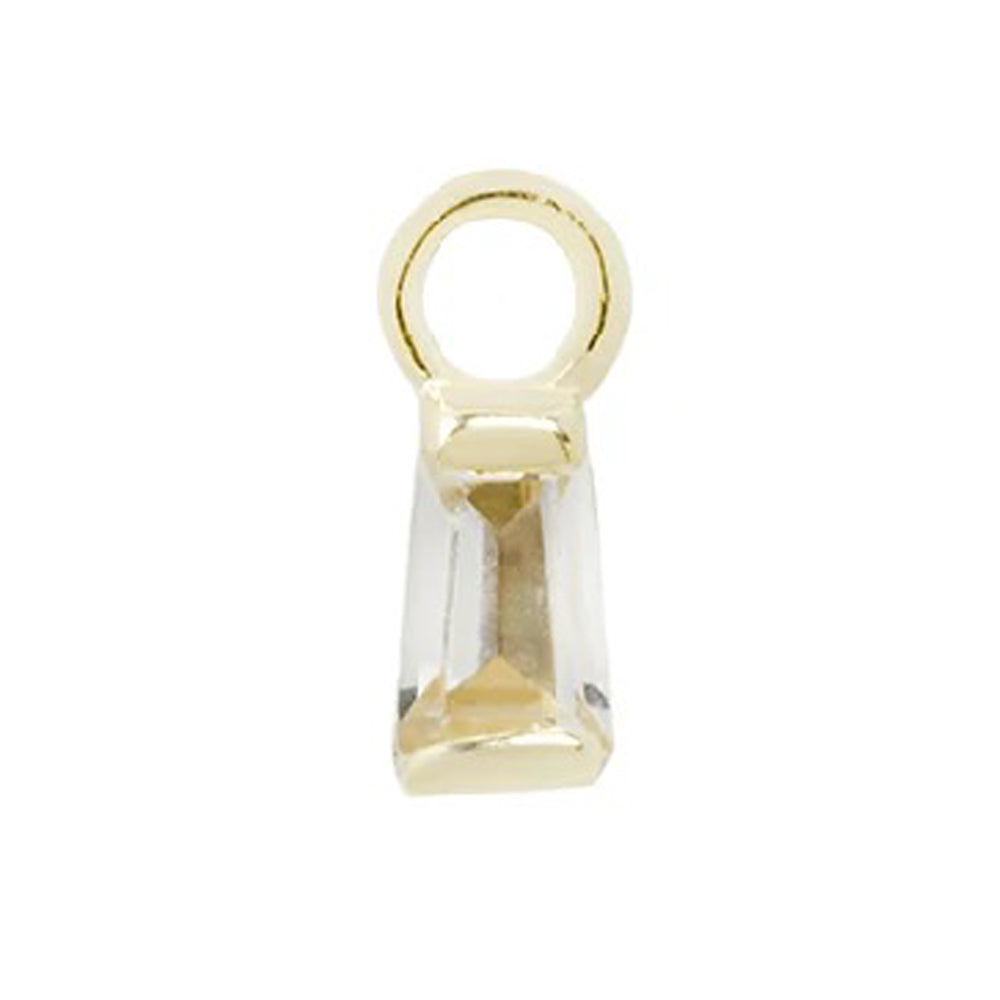 "La Madeleine" Charm in Gold with White Topaz