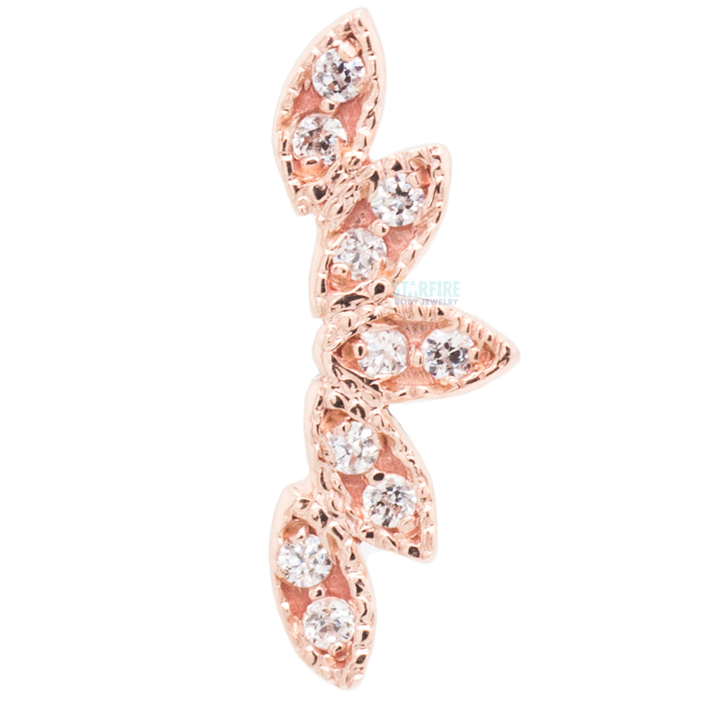 "Serenity" Threaded End in Gold & Platinum with White CZ's