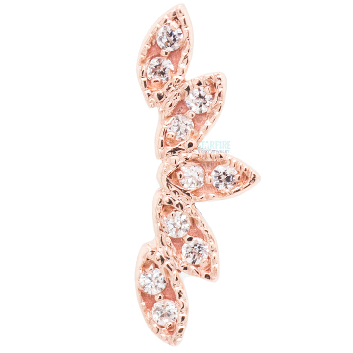 "Serenity" Threaded End in Gold & Platinum with White CZ's