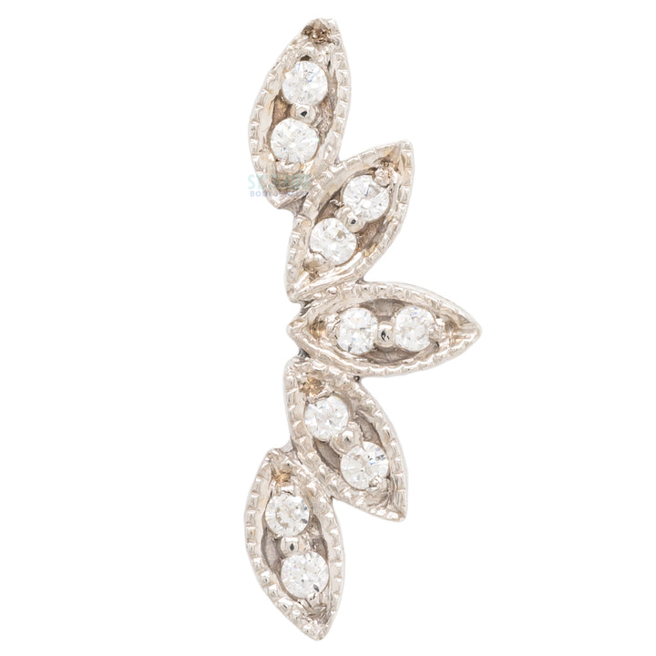 "Serenity" Threaded End in Gold & Platinum with White CZ's