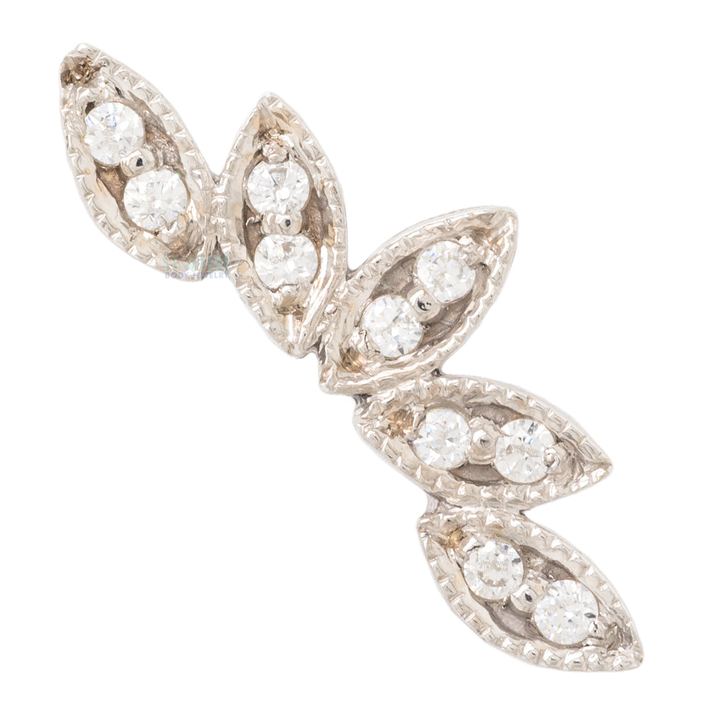 "Serenity" Threaded End in Gold & Platinum with White CZ's