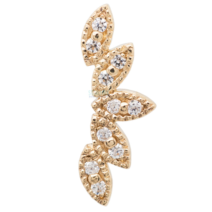 "Serenity" Threaded End in Gold & Platinum with White CZ's