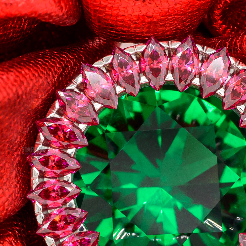 Super Marquise Plugs ( Eyelets ) with Emerald & Red - Holiday Collection