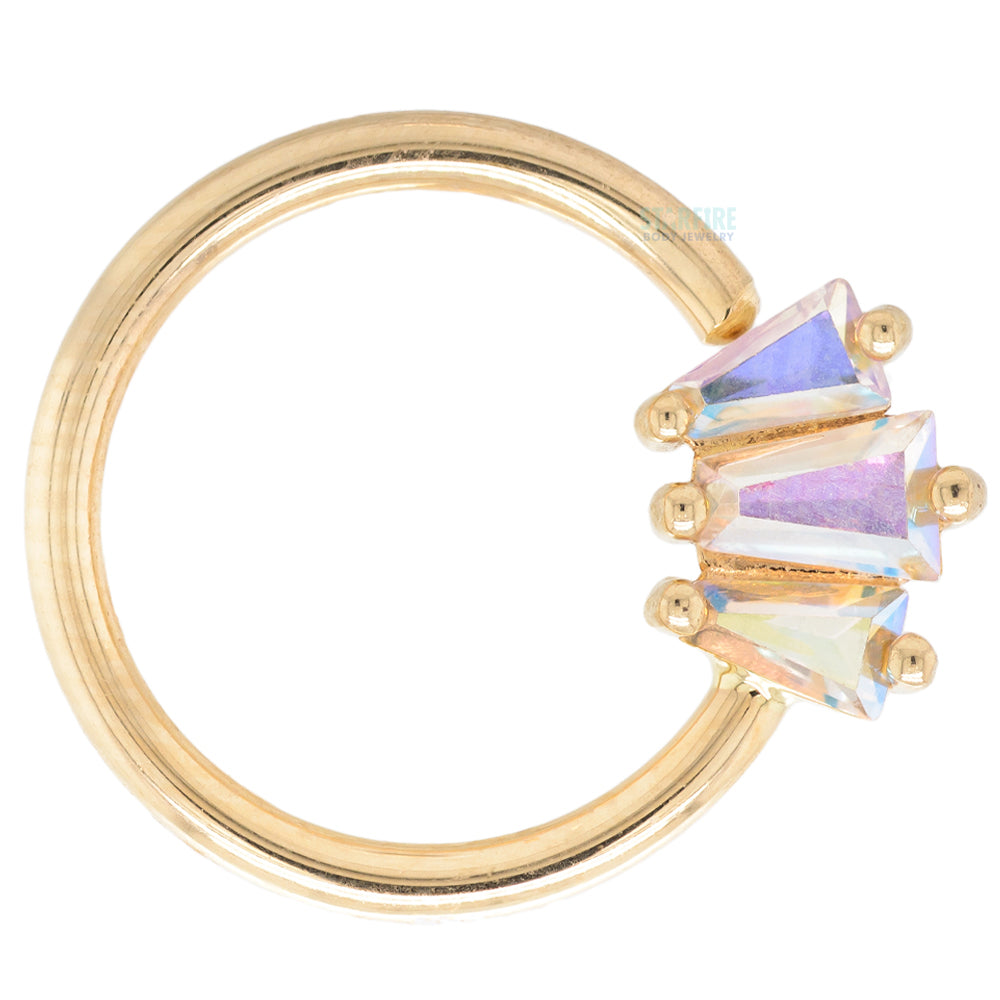"Gemma" Seamless Ring in Gold with Mercury Mist Topaz'