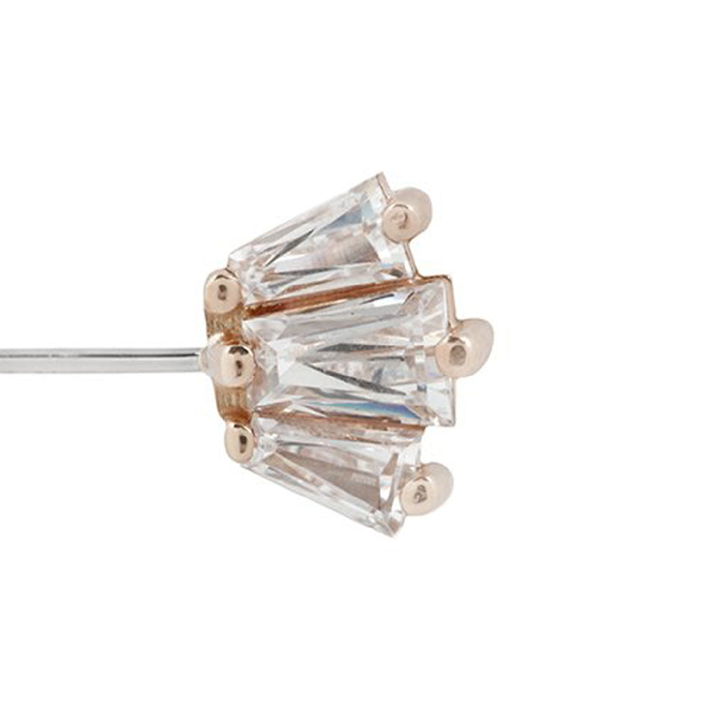 threadless: "Gemma" Forward Facing End in Gold with CZ's