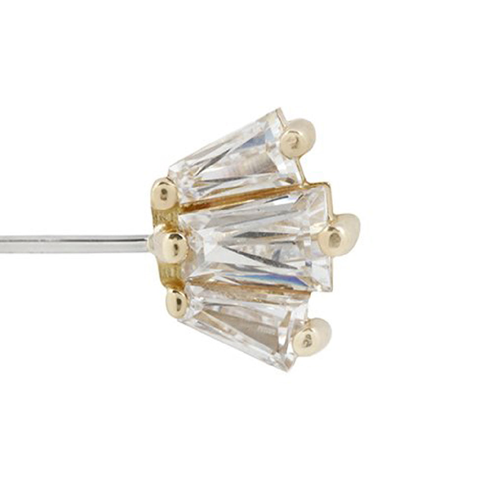 threadless: "Gemma" Forward Facing End in Gold with CZ's