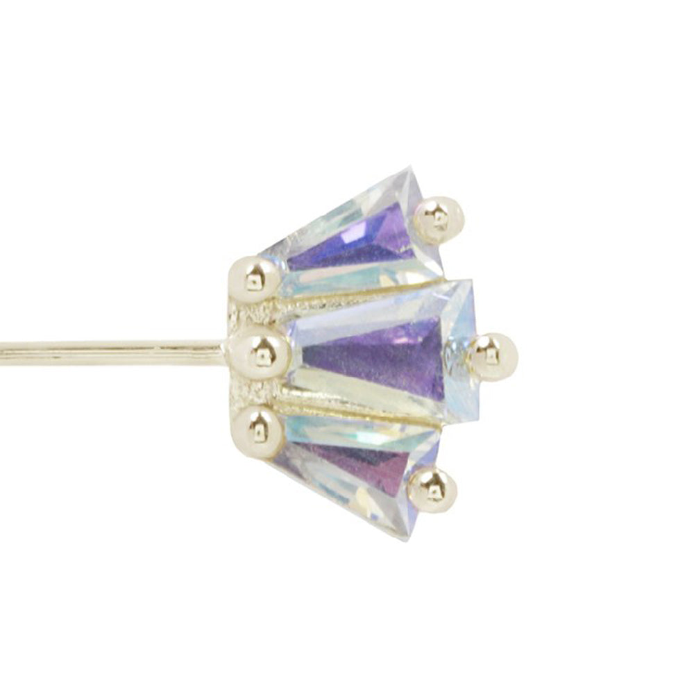 threadless: "Gemma" Forward Facing End in Gold with Mercury Mist Topaz'