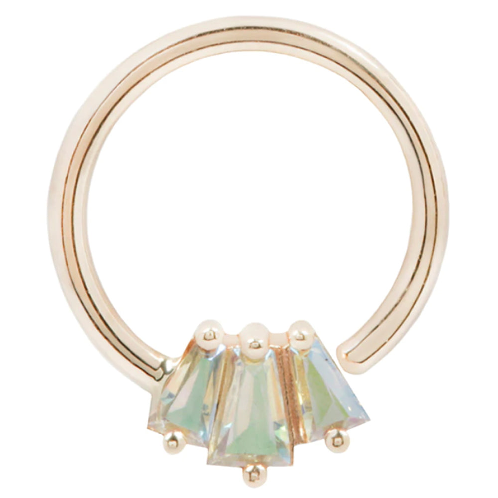 "Gemma" Seamless Ring in Gold with Mercury Mist Topaz'
