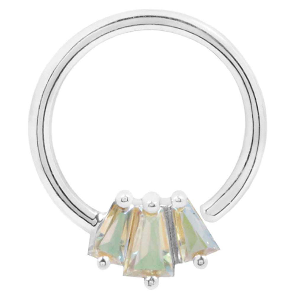 "Gemma" Seamless Ring in Gold with Mercury Mist Topaz'