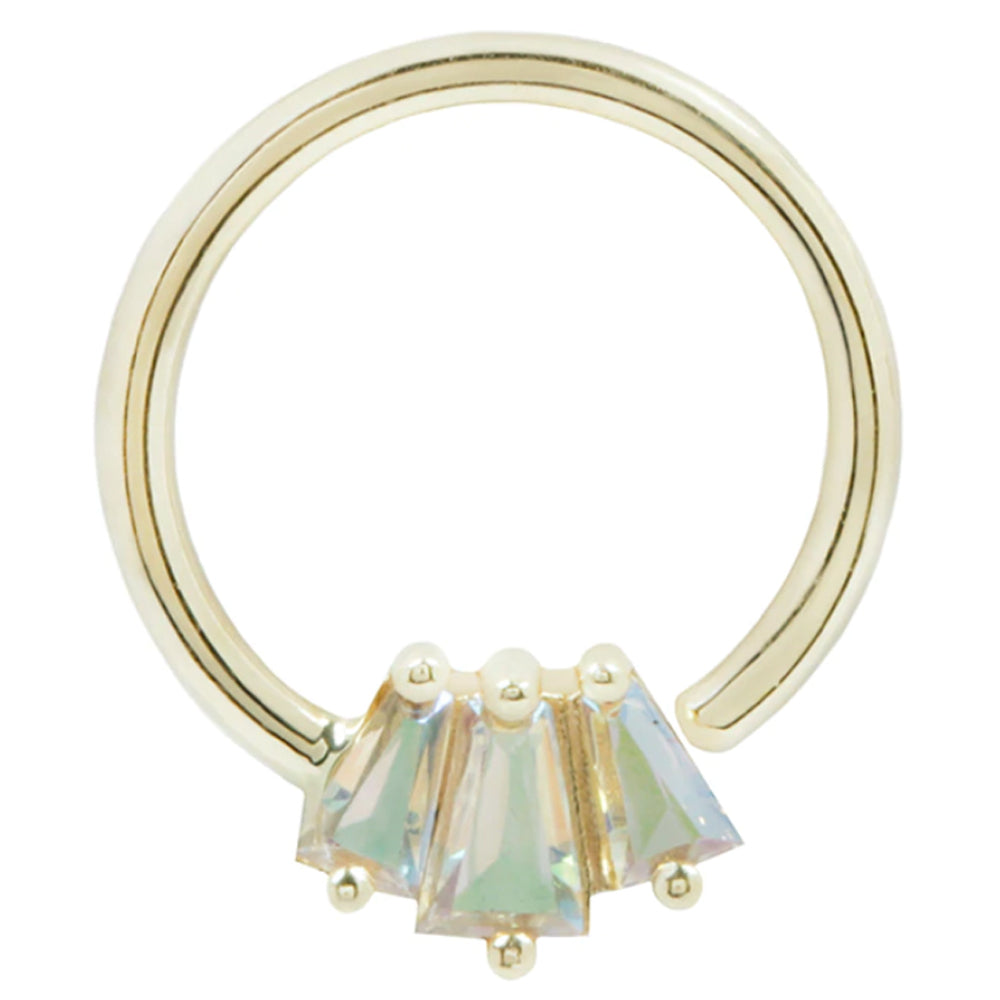 "Gemma" Seamless Ring in Gold with Mercury Mist Topaz'