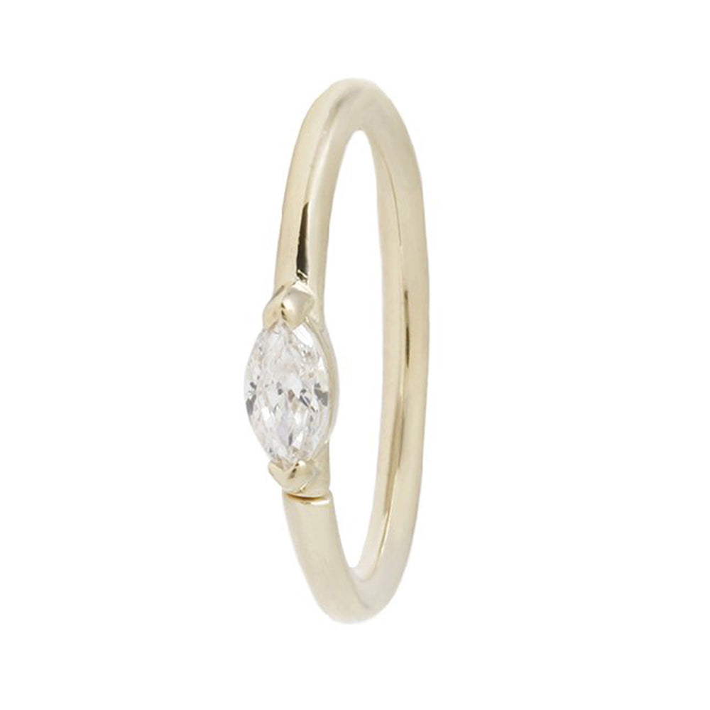 "Zuri" Seam Ring in Gold with CZ