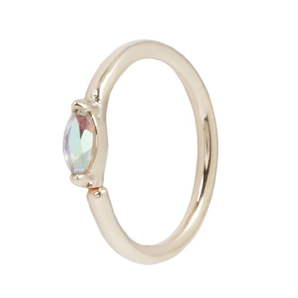 "Zuri" Seam Ring in Gold with Mercury Mist Topaz