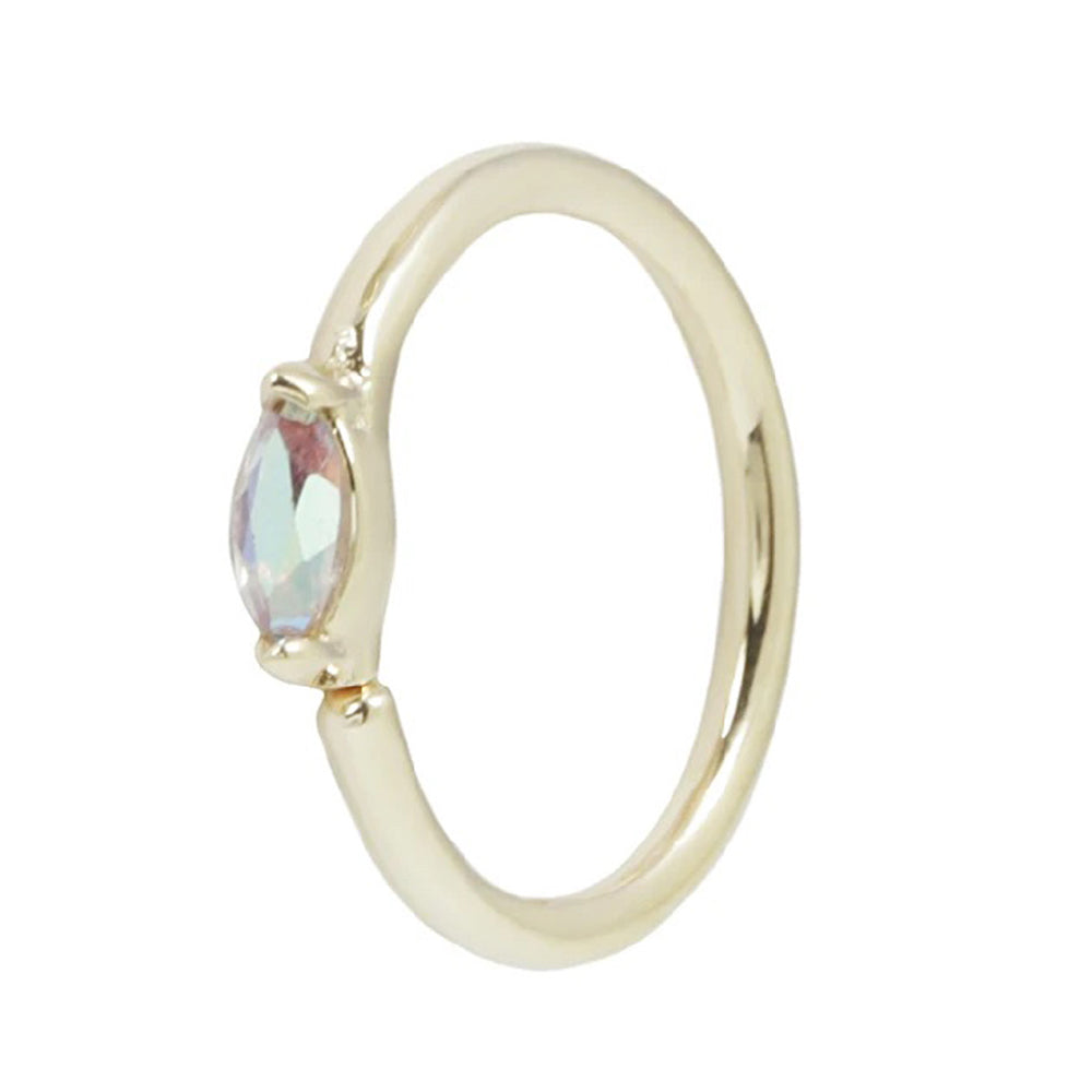 "Zuri" Seam Ring in Gold with Mercury Mist Topaz