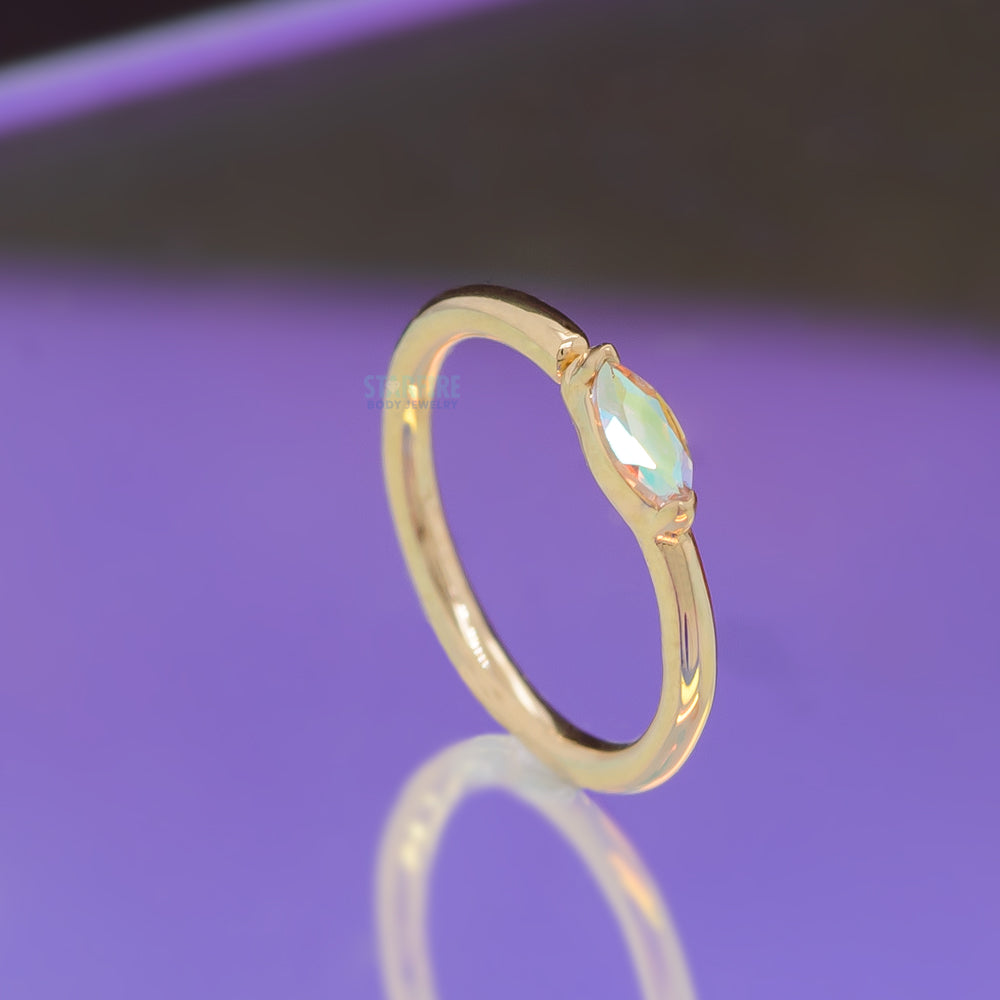 "Zuri" Seam Ring in Gold with Mercury Mist Topaz