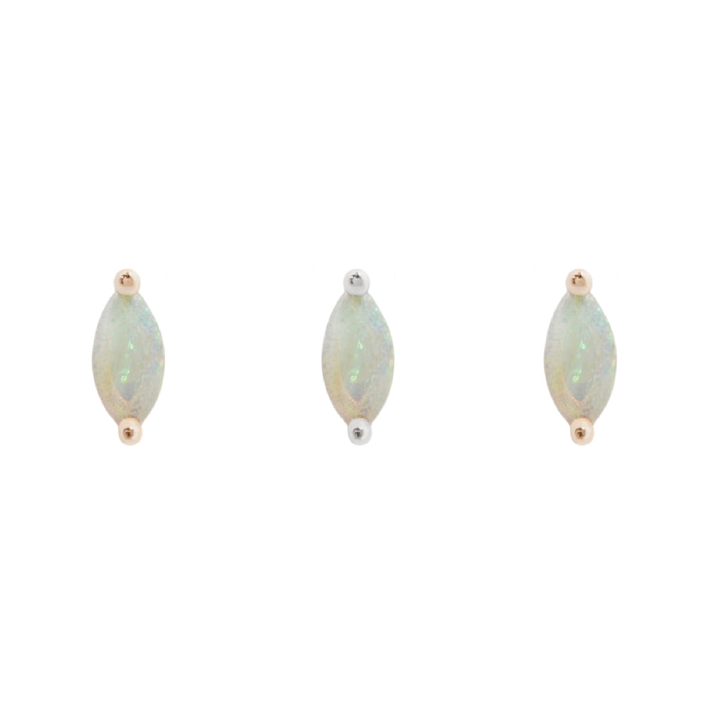 threadless: "Zuri" End in Gold with Marquise Genuine Opal