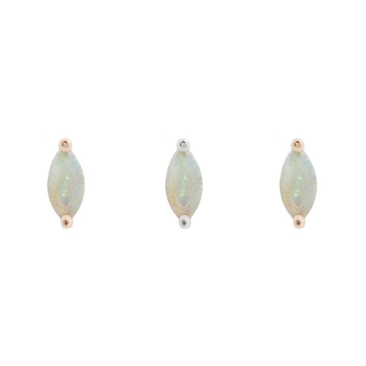 threadless: "Zuri" End in Gold with Marquise Genuine Opal