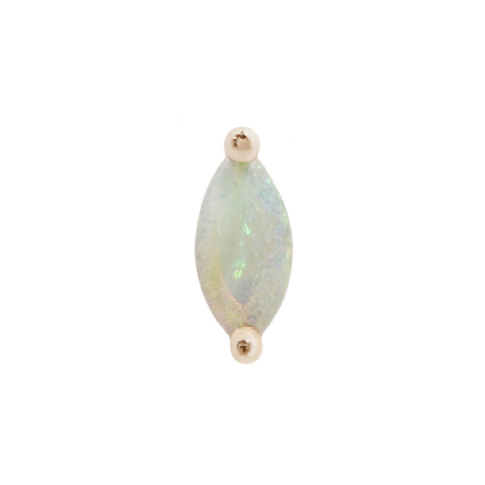threadless: "Zuri" End in Gold with Marquise Genuine Opal