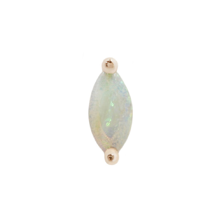 threadless: "Zuri" End in Gold with Marquise Genuine Opal