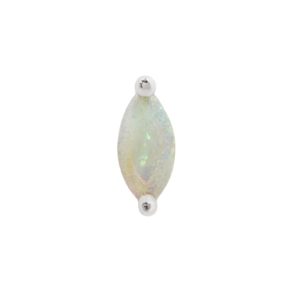 threadless: "Zuri" End in Gold with Marquise Genuine Opal