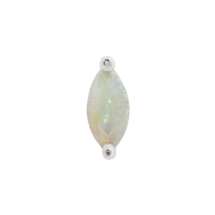 threadless: "Zuri" End in Gold with Marquise Genuine Opal