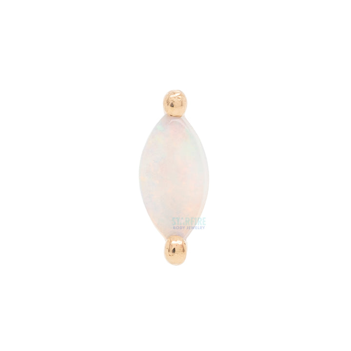 threadless: "Zuri" End in Gold with Marquise Genuine Opal