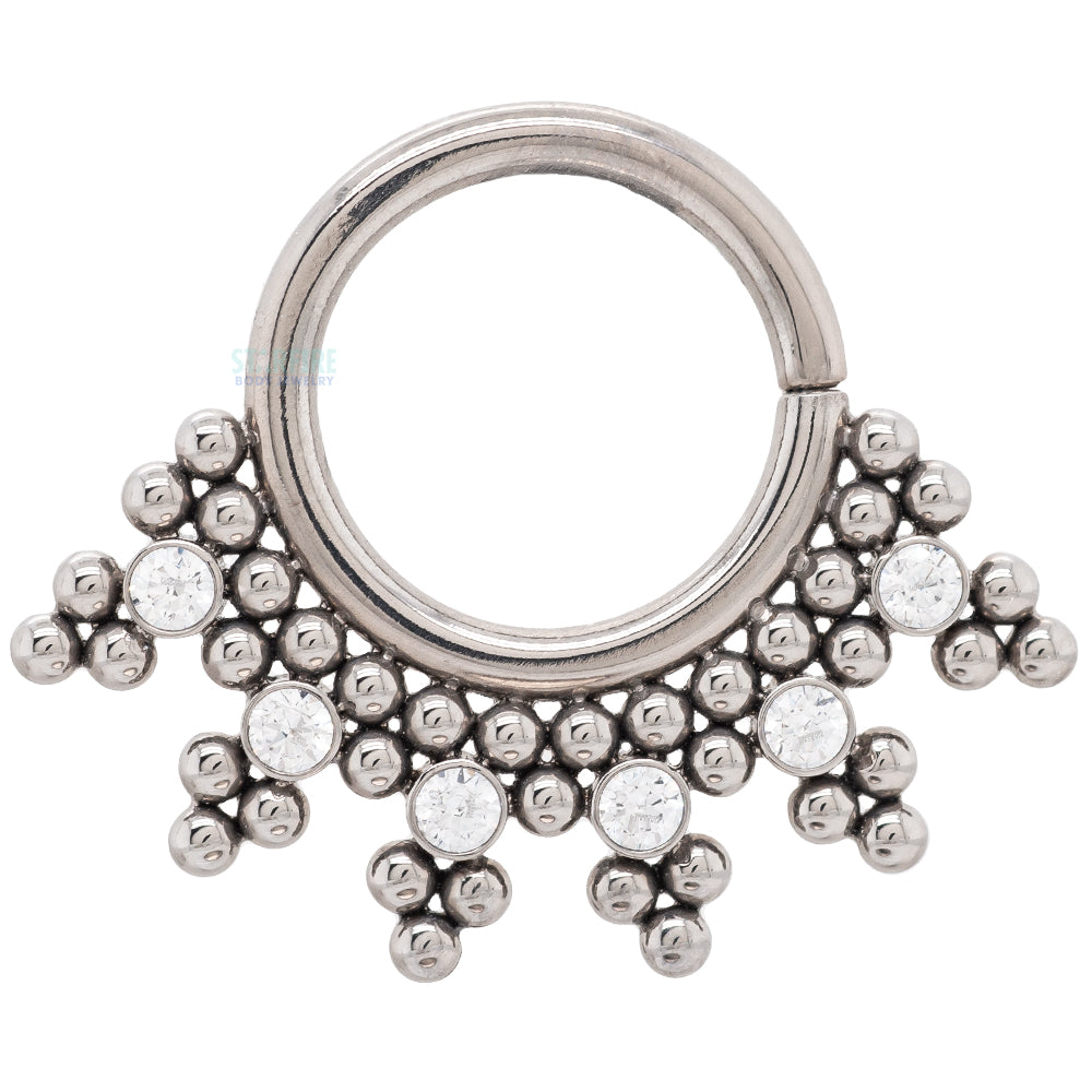 "Emel" 'Haute Couture' Faceted Gem Seam Ring