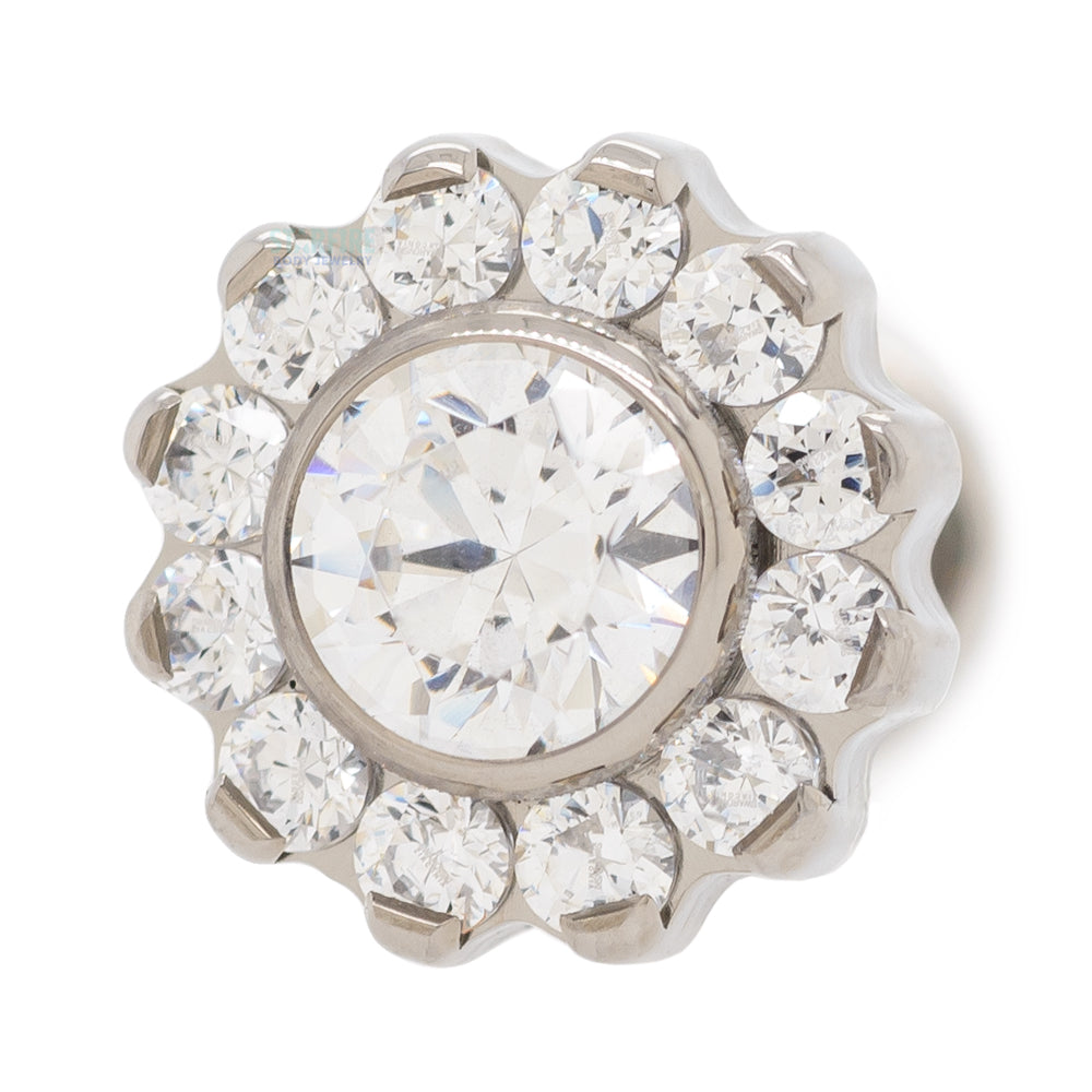 "Odyssey" Flower Threaded End with Faceted Gem