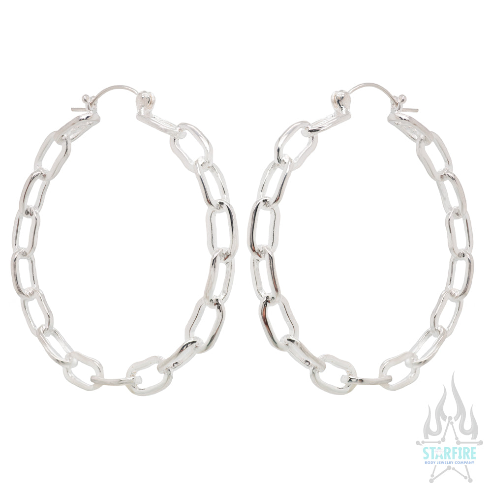 Chain Link Hoop Earrings