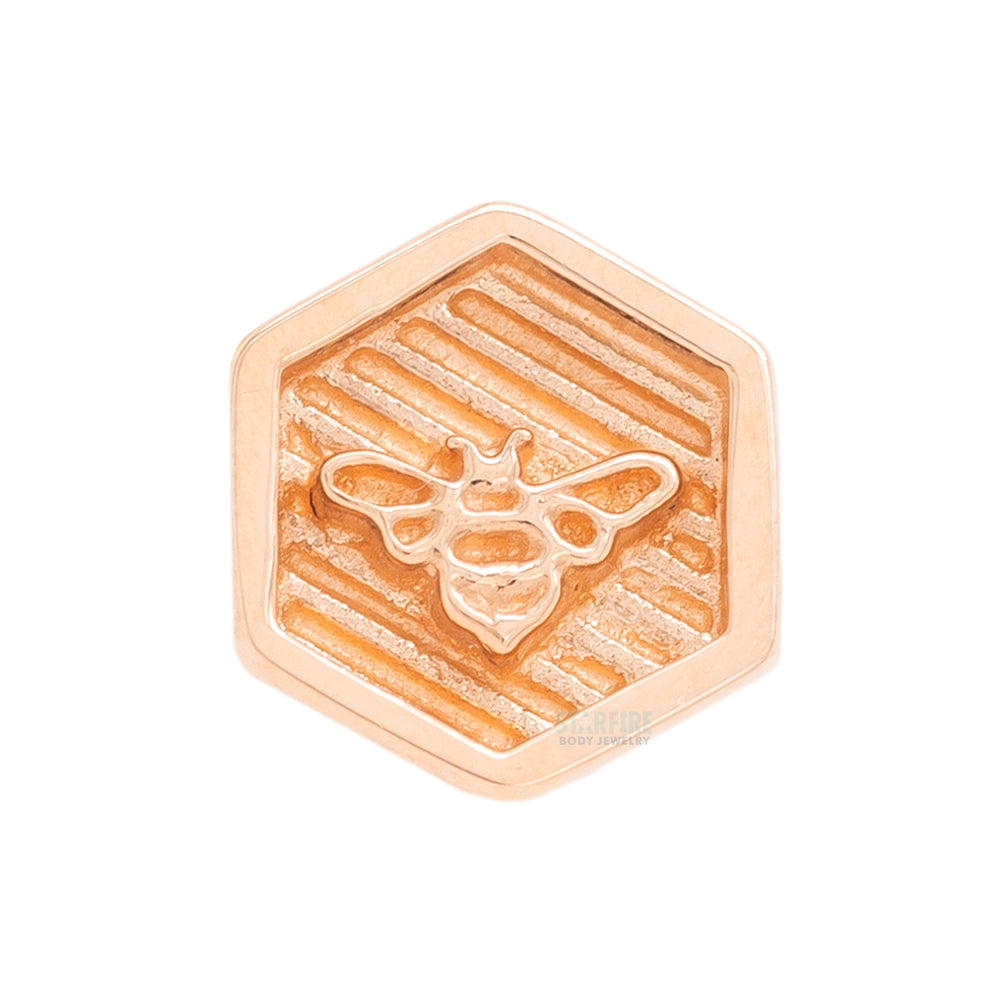 Bee Hexagon Threaded End in Gold