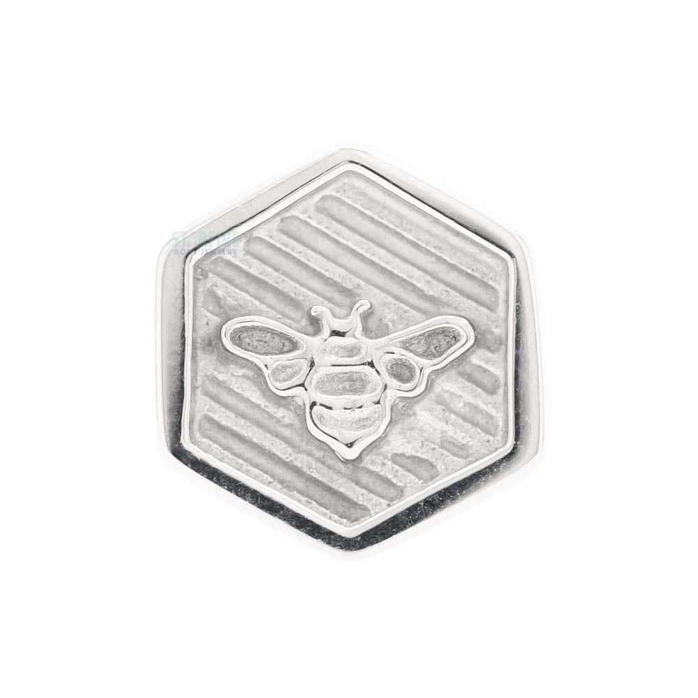 Bee Hexagon Threaded End in Gold