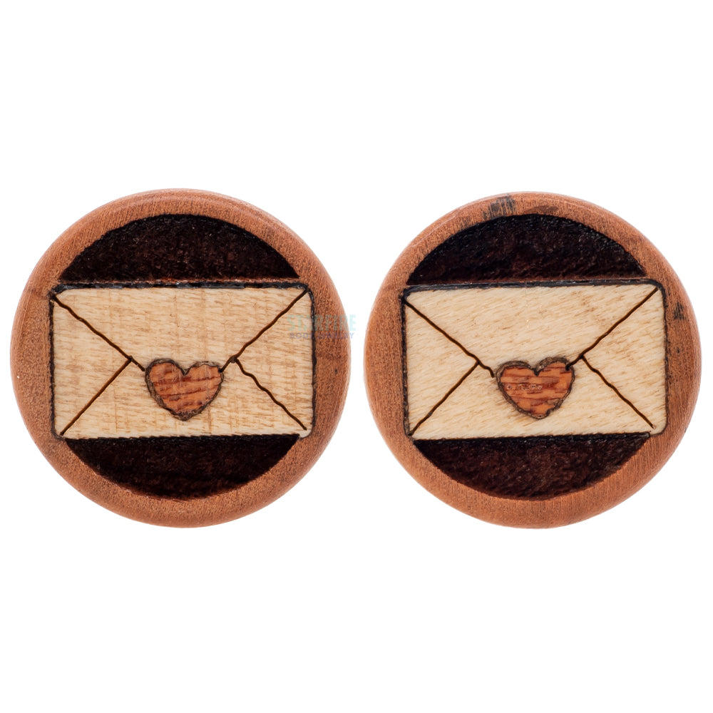 Love Letter Wood Inlay Plugs