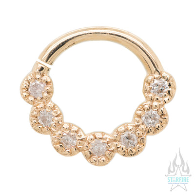 Daisy Chain Continuous Ring in Gold with Gemstones