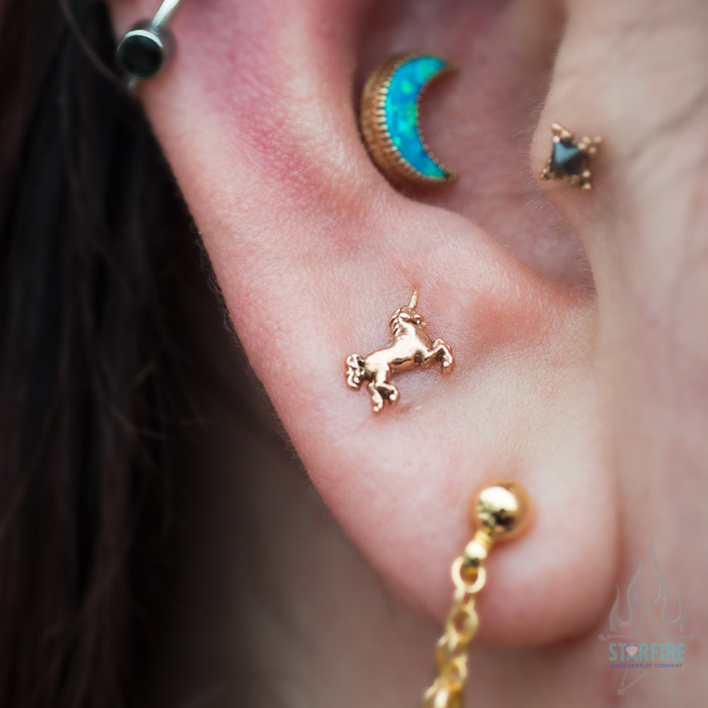 Unicorn Threaded End in Gold