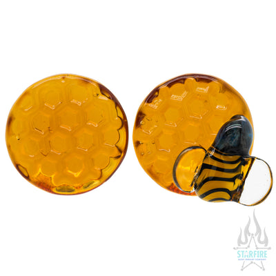 Honeycomb Texture Glass Plugs with 1 Bee