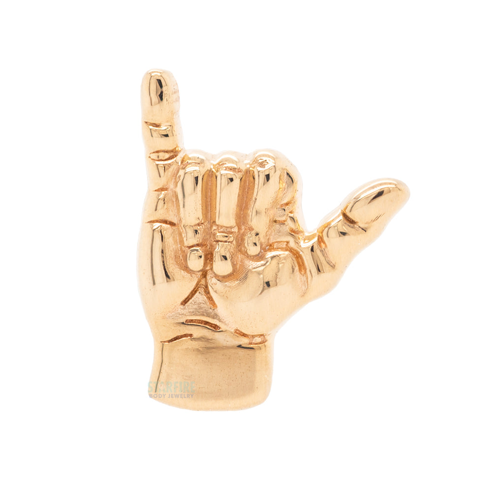Hang 10 "Shaka" Threaded End in Gold