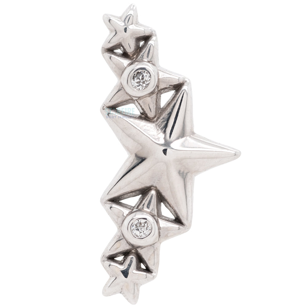 5 Star Cluster Threaded End in Gold with CZ's