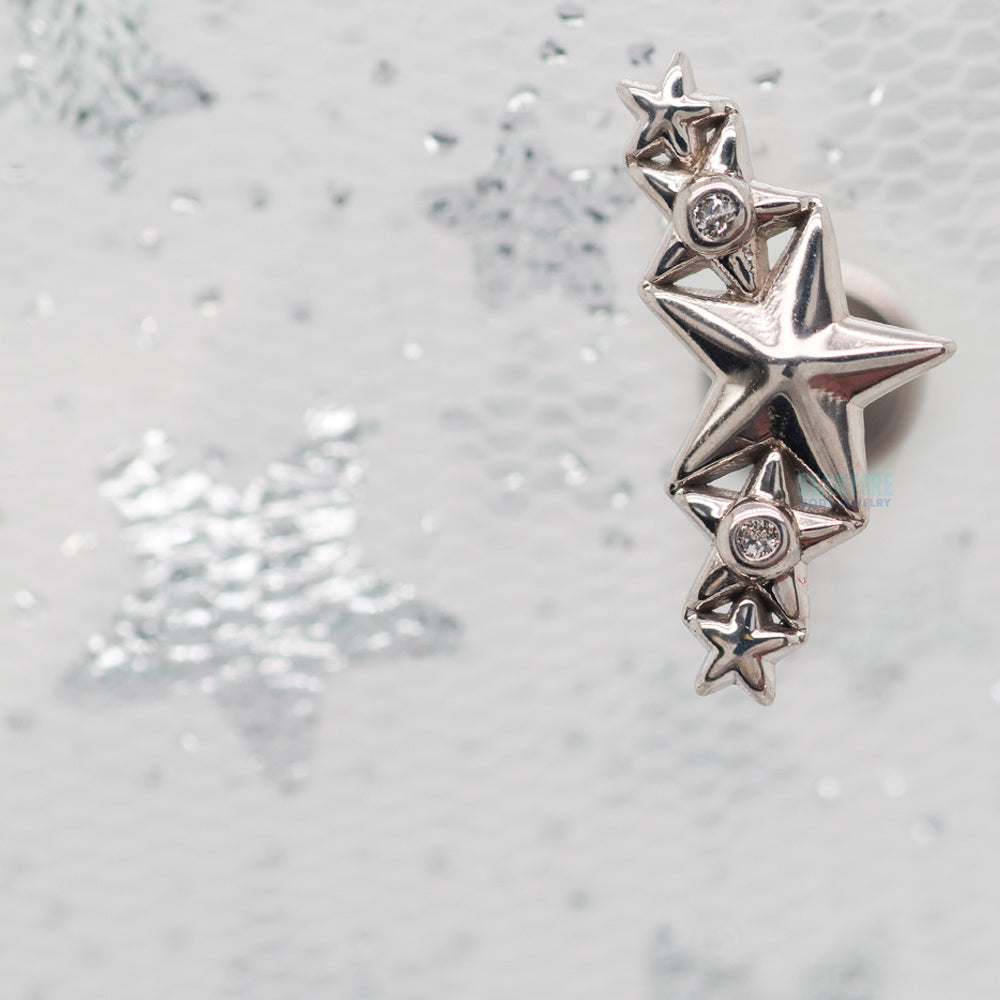 5 Star Cluster Threaded End in Gold with CZ's